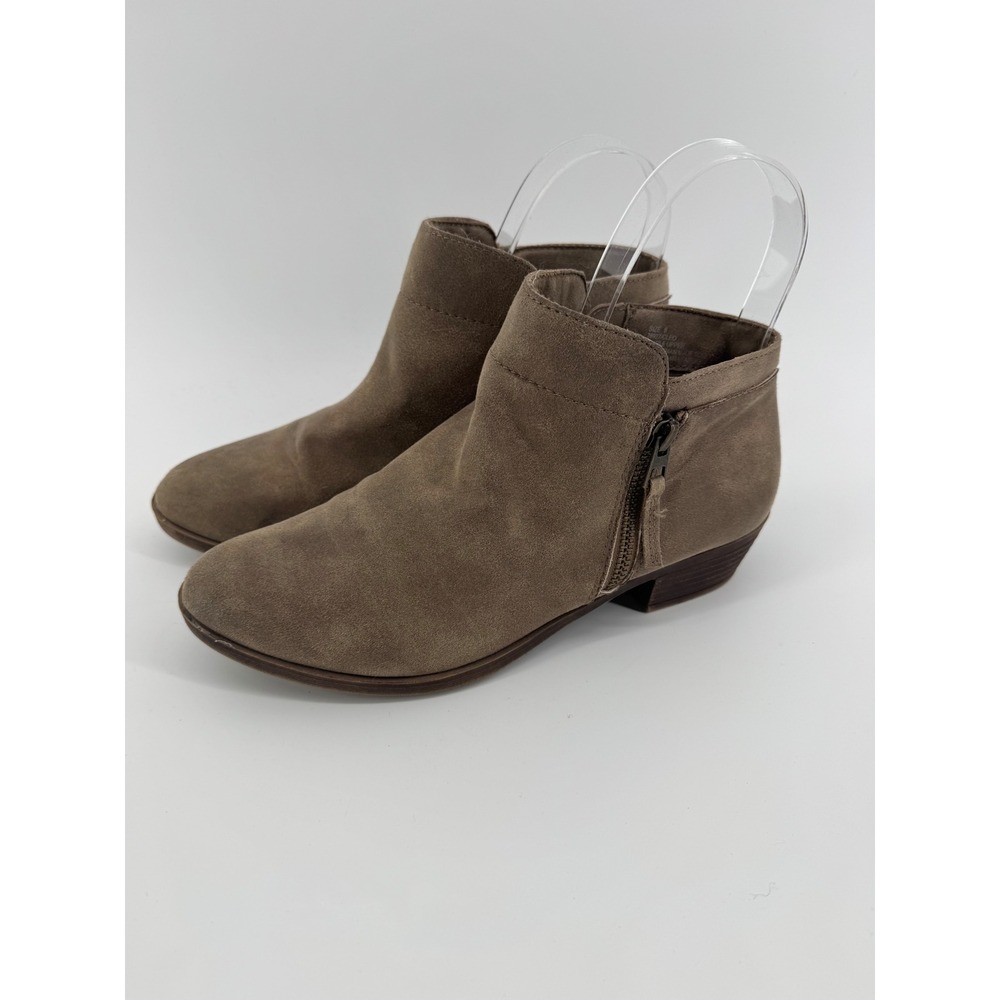 Ankle Booties Minimalist Western Vibe Women Taupe Faux Suede Cleo 8